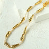 Geometric Irregular Metal Toothpick Spliced Round Pearl Necklace - floysun