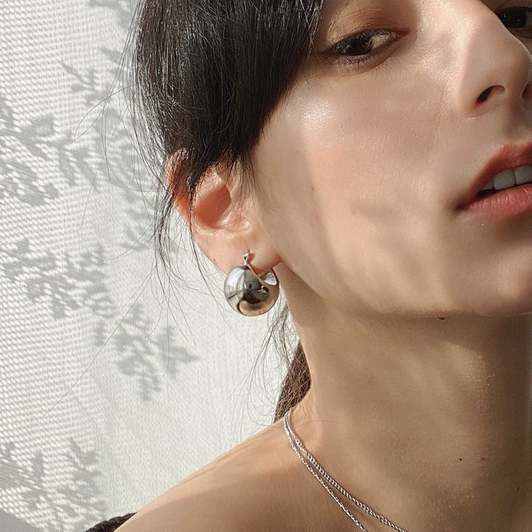 Glossy Round Ball Earrings