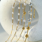 Gold Ball and Silver Ball Stitching Necklaces - floysun