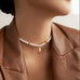 Gold Bead Pearl Water Drop Pendant Necklace - floysun