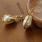 Gold Hooked Branch Baroque Earrings - floysun