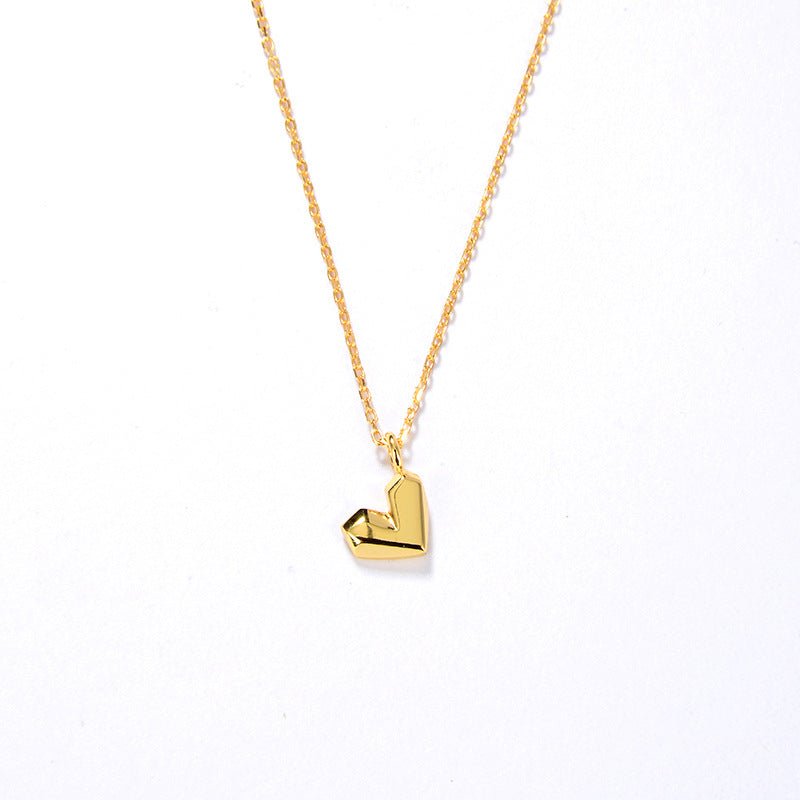 Gold Love Heart Pendant Necklace - floysun