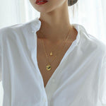 Gold-Plated Irregular Double-Layer Pendant Necklace - floysun