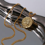 Gold-plated Medallion Portrait Necklace - floysun