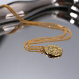 Gold-plated Medallion Portrait Necklace - floysun