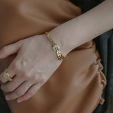 Gold-plated Watch Chain with Full Drill Buckle Adjustable Bracelet - floysun