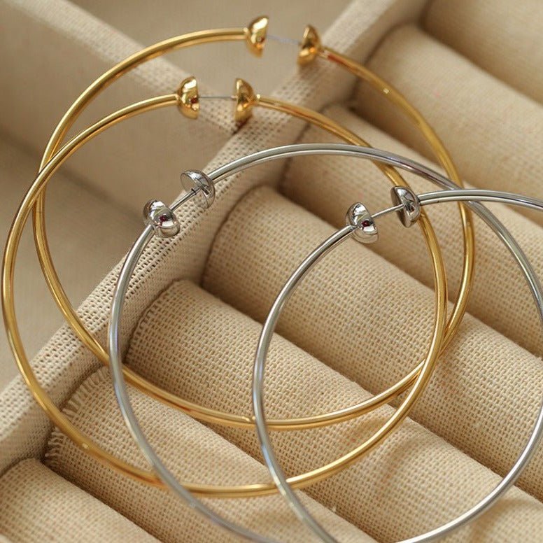 Gold Silver Large Hoops Earrings - floysun