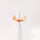 Gold Simple Intertwined Red Line Zircon Rings - floysun