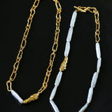 Golden Harmony Baroque Pearl Collar Necklace - floysun
