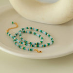 Gradient Teal Beaded Necklace - floysun