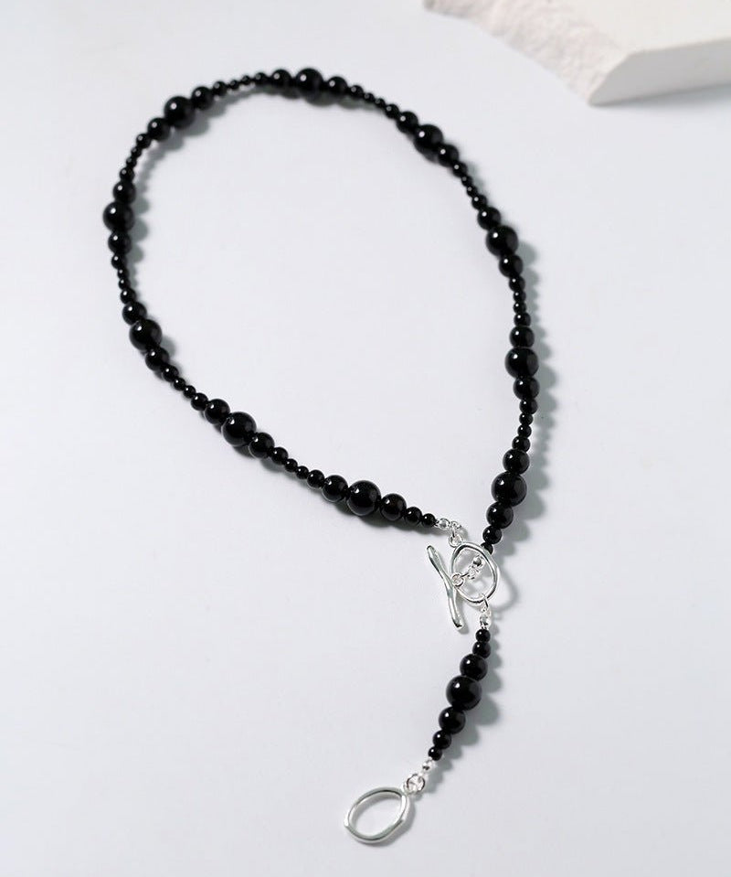 Gradual Black Onyx Clavicle Chain - floysun