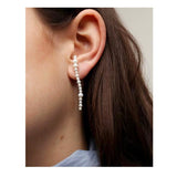Graduated Pearl Linear Earrings