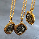 Green Zircon Apollo Silver Coin Necklace - floysun