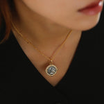 Green Zircon Apollo Silver Coin Necklace - floysun