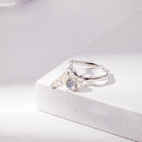 Grey Moonstone Pendant Ring: Sublime Elegance in Harmony - floysun