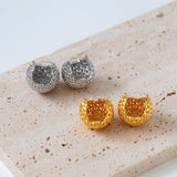 Grid Hollow Ball Earrings - floysun