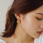 Grid Hollow Ball Earrings - floysun
