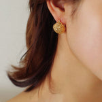 Grid Hollow Ball Earrings - floysun
