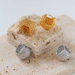 Grid Hollow Ball Earrings - floysun