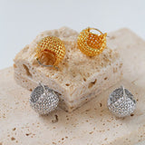 Grid Hollow Ball Earrings - floysun