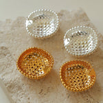 Grid Hollow Simple Gold Hoops Earrings - floysun