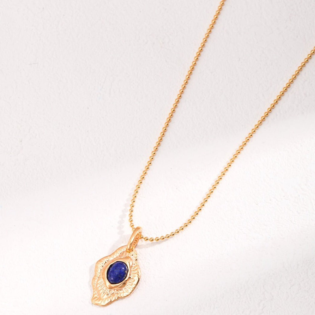 Hand Carved Irregular Lapis Lazuli Necklace Pendant - floysun