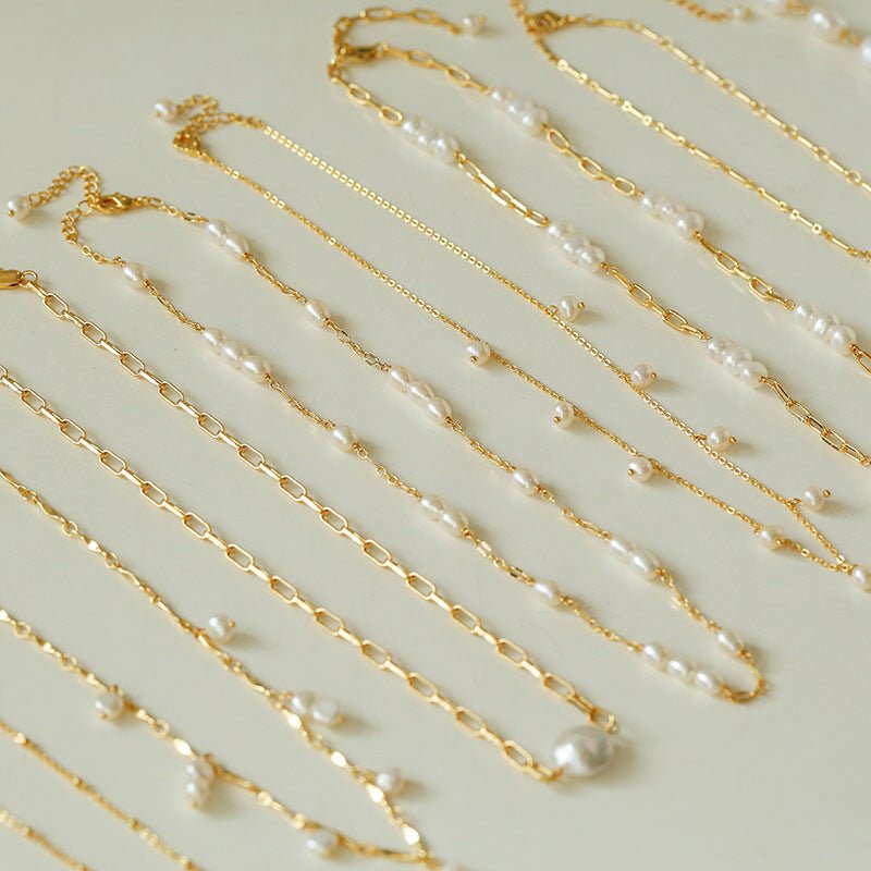 Handcrafted Chain Pearl Necklace Type I - floysun