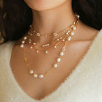 Handcrafted Chain Pearl Necklace Type J - floysun