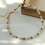Hemp Gray Mixed Color Tahitian 6mm Round Pearls Necklace - floysun
