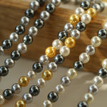 Hemp Gray Mixed Color Tahitian 6mm Round Pearls Necklace - floysun