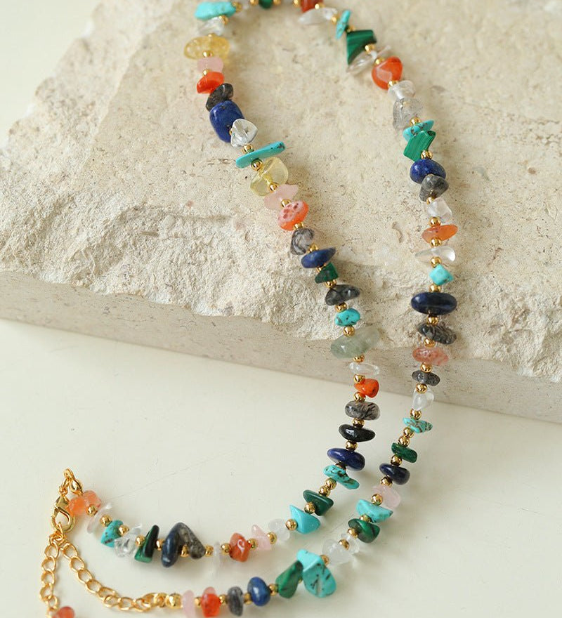Irregular Colored Gravel Clavicle Chains And Bracelets - floysun