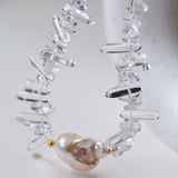 Irregular Gemstone Baroque Pearl Necklace - floysun