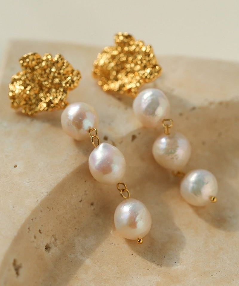 Lava Artisan Series-Pearl Earrings - floysun