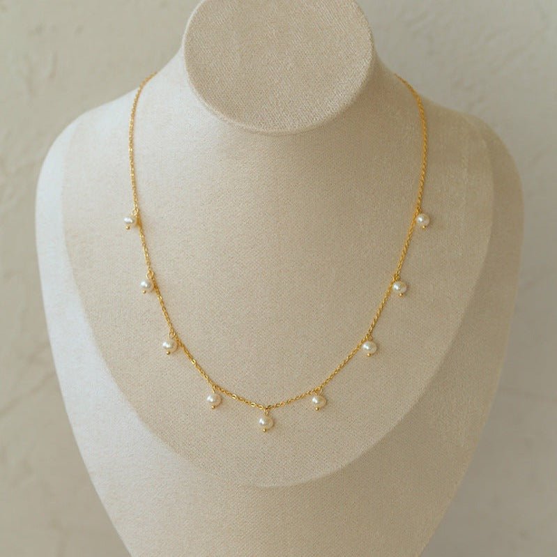 Layered Pearl and Chains Necklace Type A - floysun