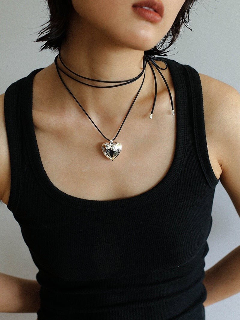 Leather Rope Love Necklace - floysun