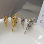 Liquid Butterfly Wing Zircon Earrings - floysun