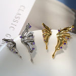 Liquid Butterfly Wing Zircon Earrings - floysun