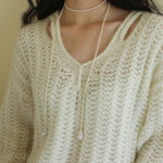 Long Baroque Beaded Pearl Sweater Necklace - floysun