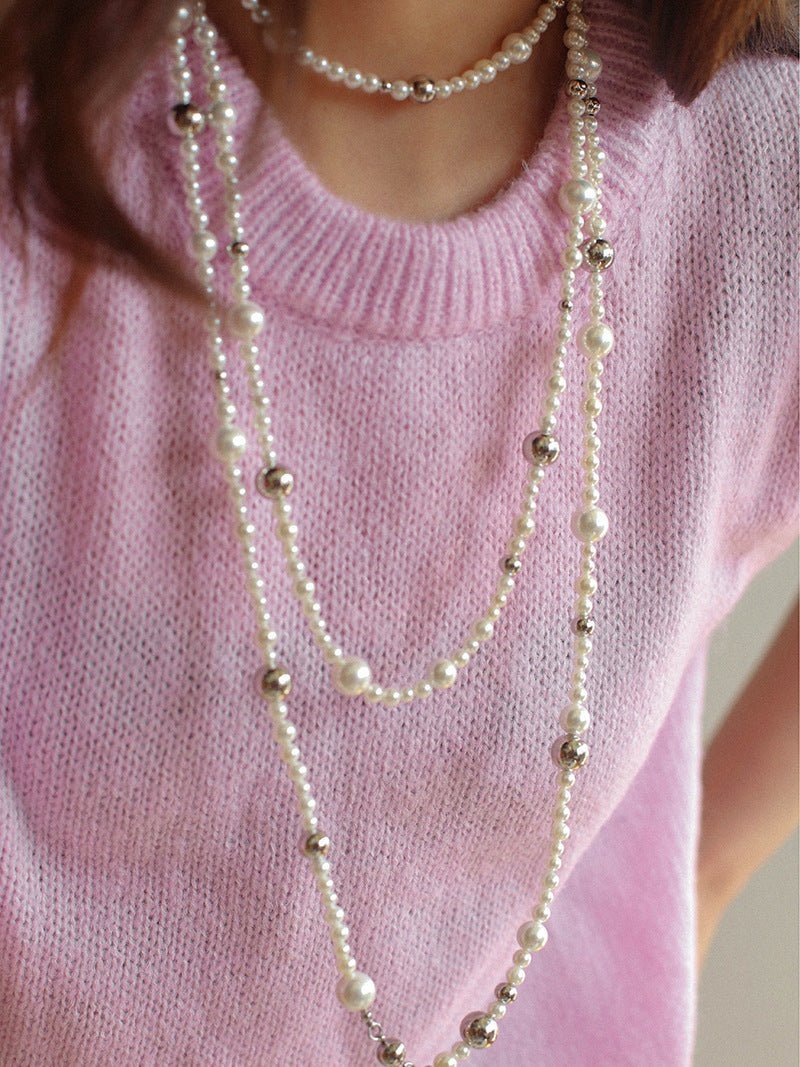 Long Pearl Ball Sweater Necklace - floysun