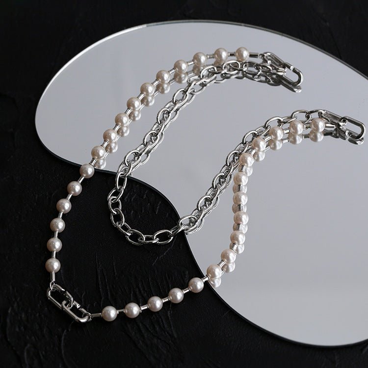 Long Pearl Chain Lock Pendants Necklaces - floysun