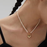 Love-shaped Rice Pearl Necklace - floysun