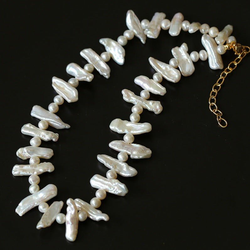Lute Pearl Baroque Pearl Collar Chain Necklace - floysun