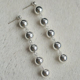 Metal Ball Beaded Spliced Pearl Earrings - floysun