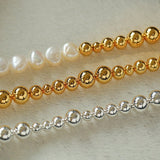 Metal Ball Beaded Stitching Shaped Pearl Necklace - floysun