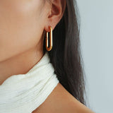 Metal Long Rectangle Earrings - floysun