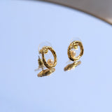Metal Ring Pearl Stud Earrings - floysun