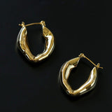 Metal V-shaped Gold Earrings - floysun