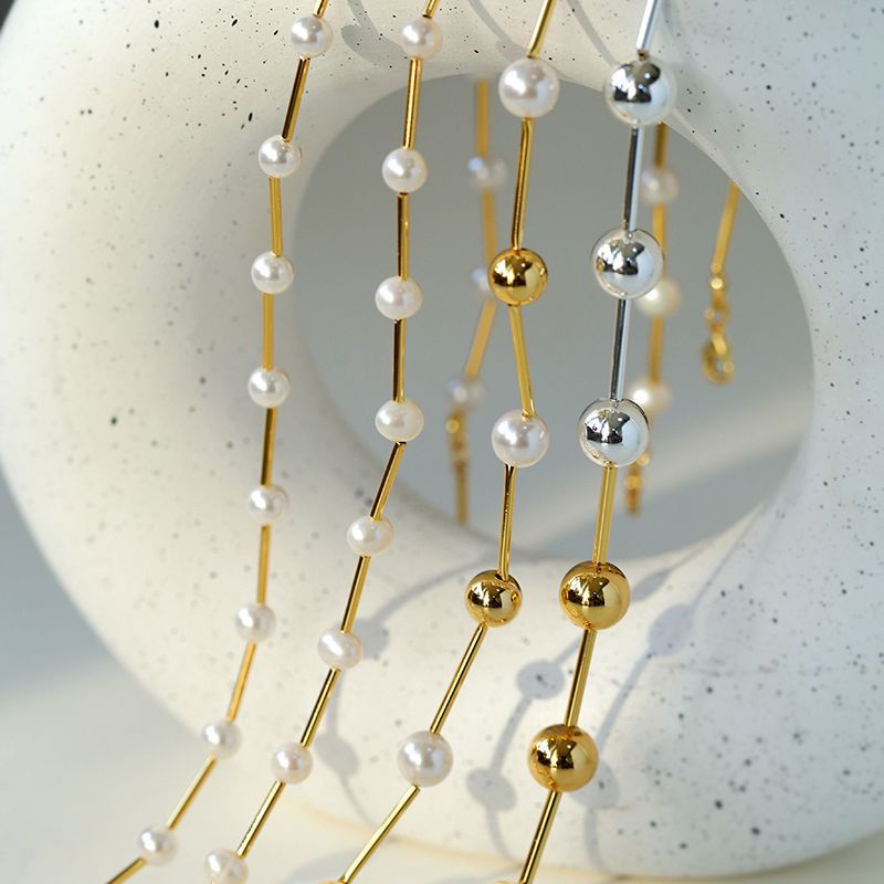 Metallic Inlay Pearl Necklaces - floysun