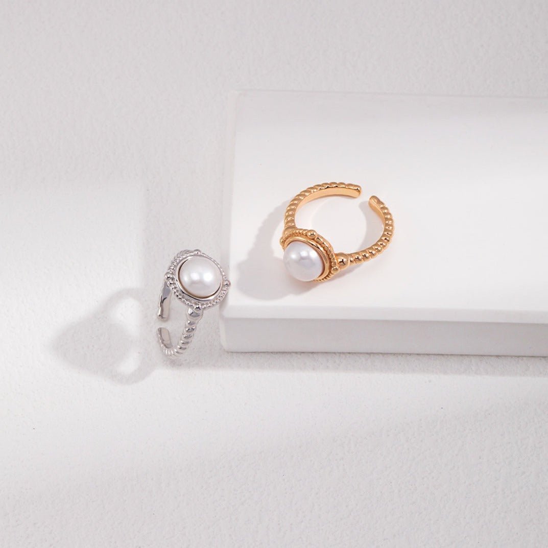 Minimalist French Style Pearl Ring - floysun