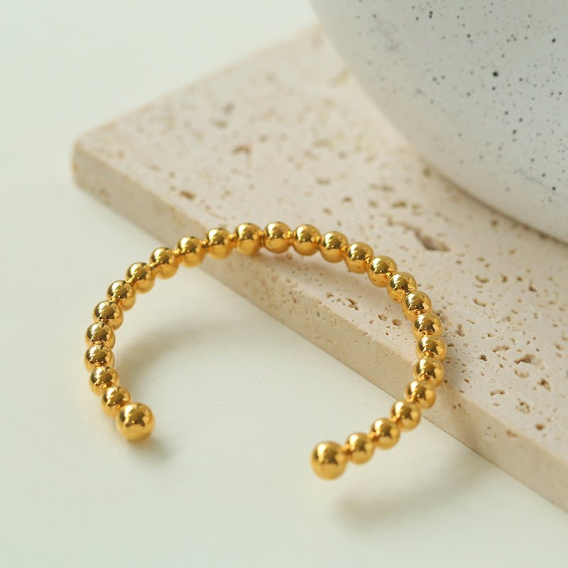 Minimalist Vintage Gold Bean Open Bracelet - floysun